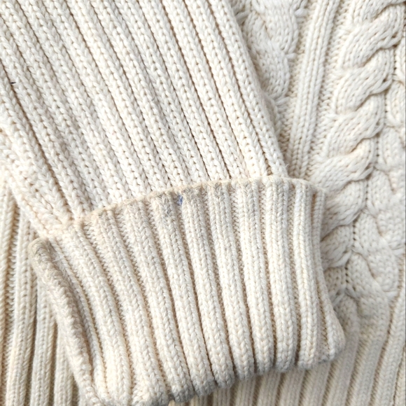GUC Talbots Thick Cable Sweater w/ Full length zipper. Size S. Read description - Picture 2 of 9